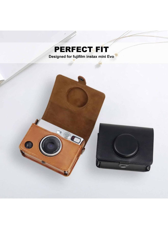 OSHIMA Instant Mini Evo Case, Compatible for Fuji Mini Evo Camera, Camera Protective Case Bag with Adjustable Shoulder Strap(Black) - Image 2